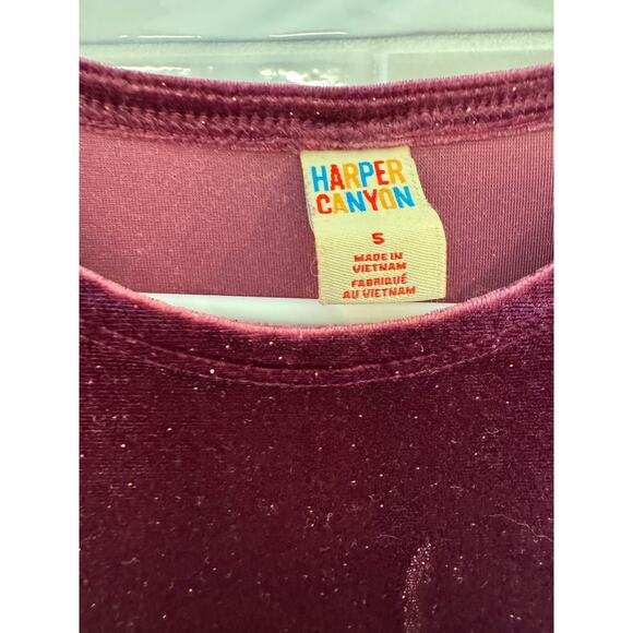 Harper Canyon Velour Burdundy with Sparkle Dress Girls Size Small - Picture 5 of 5